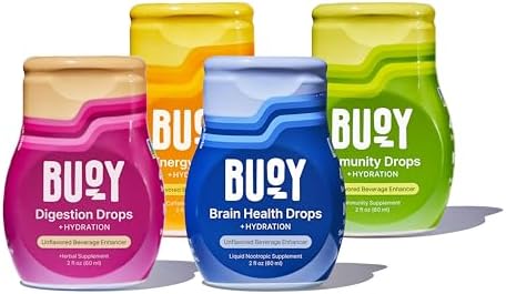 Buoy Electrolyte Drops Variety Pack Digestion + Brain + Energy + Immunity | 160 Servings | No Sugar, No Sweeteners | Dietitian Recommended | Trace Minerals | Purposefully Unflavored | Add to Any Drink