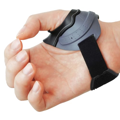 Velpeau CMC Thumb Brace for Arthritis Pain and Support, with High Elasticity and Anti Slip Wrist Strap, Comfortable Thumb Splint Stabilizer for Osteoarthritis for Women and Men (Grey, Right Hand, L)