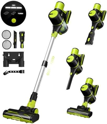 UNINELL HOME Cordless Vacuum Cleaner, 45Kpa 55 Mins Vacuum Cleaners for Home, Lightweight, Anti-Tangle, Self-Standing, Rechargeable Vacuum Stick Cordless for Pet Hair, Floors, Carpet