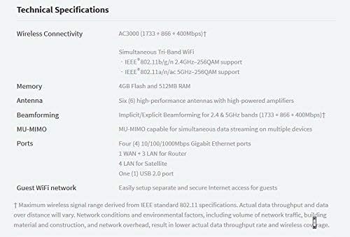 NETGEAR Orbi RBS50 Satellite Home Mesh WiFi Tri-band AC3000 w/ Adapter (Renewed)