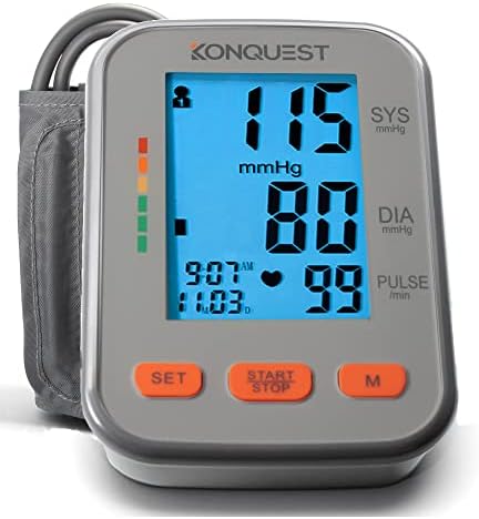 Konquest KBP-2704A Blood Pressure Monitor – Automatic Upper Arm BP Machine with Large Cuff (8.5–16.5 in), Backlit Display, Digital, Irregular Heartbeat Detector – Tensiometro for Home Use