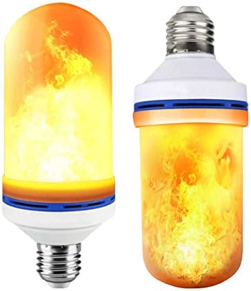 6W E26 LED Flame Effect Light Bulb - 4 Modes Fire Flickering Bulbs for Christmas Decoration Atmosphere Lighting (2 Pack)