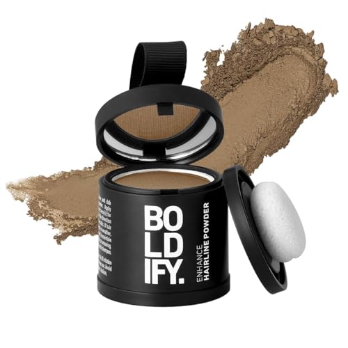 BOLDIFY Hairline Powder (LARGE, 10g) - Root Touch Up Hair Color for Gray Coverage - Bald Spot Concealing Hair Powder for Women & Men - 48-Hour Stain-Proof - Dark Blonde