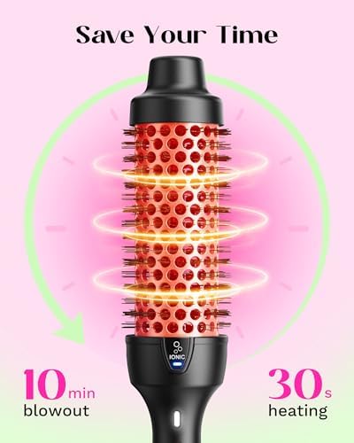 Wavytalk Thermal Brush for Blowout Look, Blowout Express 1.5 Inch Ionic Thermal Round Brush Makes Hair Smoother Get Natural Curls, Dual Voltage, Easy to Use