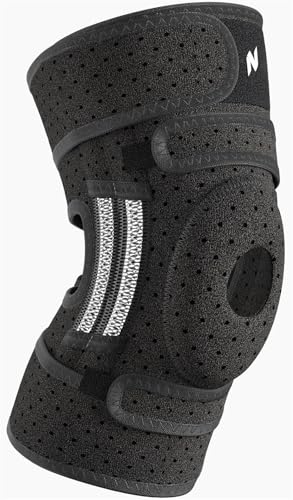 NEENCA ELITE Knee Brace for Men & Women - Open-Back Knee Support with Side Stabilizers & Patella Support for Meniscus Tear, Arthritis Pain, Injury Recovery, Running, Sports (Black, X-Large)
