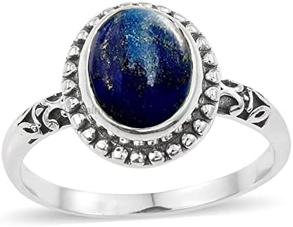 925 Sterling Silver Ring for Womens, Oval Gemstone Unique Handcrafted Ring