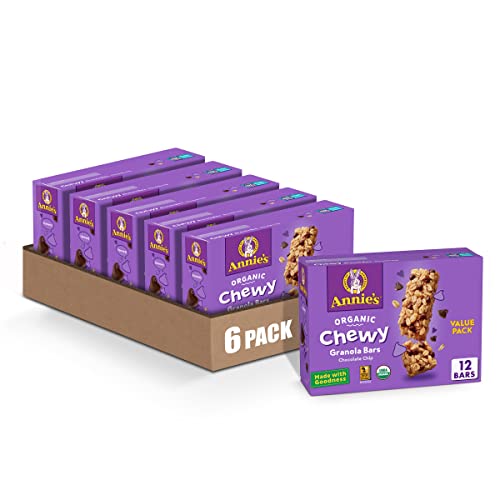 Annie’s Organic Chewy Granola Bars, Chocolate Chip, 12 ct (Pack of 6)