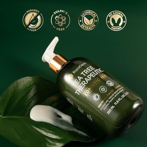 RoyceDerm Tea Tree Therapeutic Conditioner: Hydrating Conditioner for Itchy, Flaky Scalp - Soothing Botanical Formula with Tea Tree, Aloe, Camellia Seed Oil, Paraben & Sulfate Free