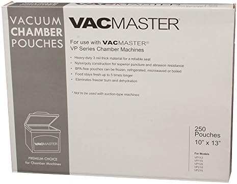VacMaster 40725 3-Mil Vacuum Chamber Pouches, 10-Inch by 13-Inch, 250 per Box