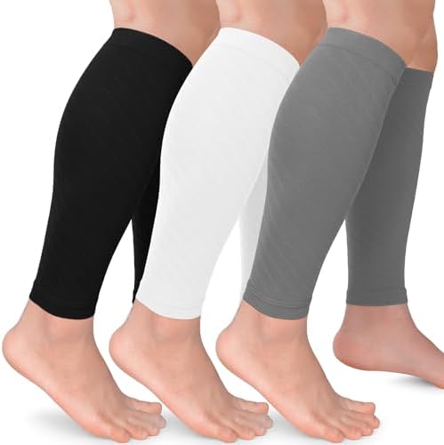 3 Pairs Calf Compression Sleeves for Women Men, Leg Compression Sleeve Calf Brace for Support Running Shin Splints
