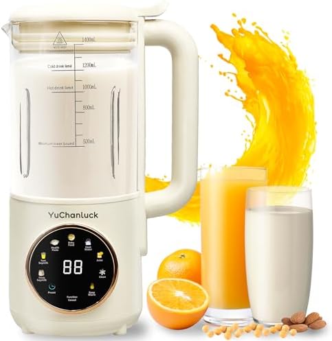 Nut Milk Maker 47oz,Homemade Soy Milk,Almond Milk,Plant Based Milks,Oat Milk,Coconut,Baby Food,Electric Bean and Nut Milk Machine with Delay Start/24 Hours Timer/Keep Warm/Self-Cleaning/Boil Water