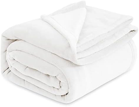 Bedsure Fleece Blankets King Size White - Bed Blanket Soft Lightweight Plush Cozy Fuzzy Luxury Microfiber, 108x90 inches