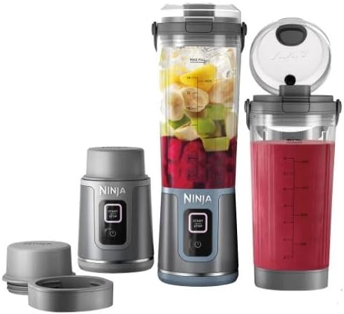 Ninja Blast Portable Blender - Cordless, 2-18oz Vessel, Personal Blender for Shakes & Smoothies, BPA Free, Most Compact, Leakproof-Lid & Sip Spout, USB-C Rechargeable 2-pack