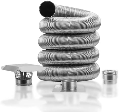 Fireside Chimney Supply Basic FireSafe Flexible Chimney Liner Insert Kit | Fireplace Insert | Stainless Steel Chimney Liner Kit | Made in The USA | Heavy-Duty 6 Inch x 15 Feet