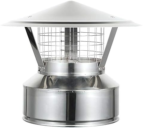 Rain Cap with 3/4" Spark Arrestor for 6" Diameter 304 Stainless Steel All Fuel Class-A Double Wall Insulated Chimney Pipe