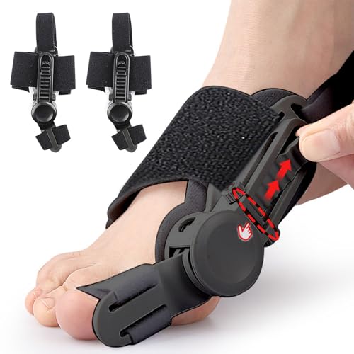 Bunion Corrector for Women & Men-Bunion Corrector for Women Big Toe Straightener Orthopedic Bunions Splint for Hallux Valgus Pain Relief Hammer Toe Straightener Left/Right Feet - 2PC Black