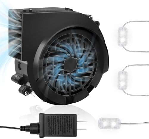 12V 0.8A Replacement Air Blower for 5-8FT Halloween Christmas Inflatables with 1.5A Adapter 3 LED Light Fans Outdoor Blow Up Motor Replacement Fan Blower Parts for Inflatables Yard Decorations