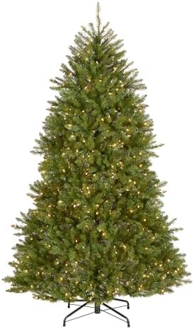 National Tree Company Pre-Lit Artificial Full Christmas Tree, Green, Dunhill Fir, White Lights, Includes Stand, 7.5 Feet