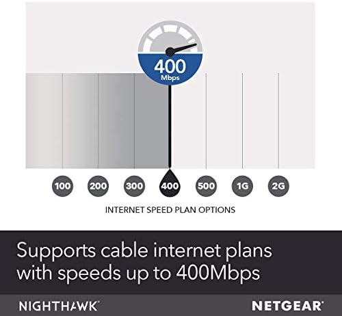 Netgear Nighthawk Cable Modem WiFi Router Combo C7000-Compatibility Cable Providers Including Xfinity by Comcast, Spectrum, Cox (Renewed)