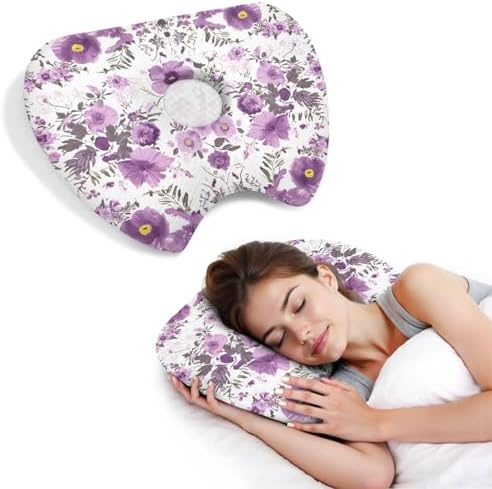 Ear Piercing Pillow for Side Sleepers with Washable Cover Pillows with Holes for Ear Pain,Donut Pillow for Adults CNH Ear Pain Relief Pressure Sores Ear Pillow with Hole in Center