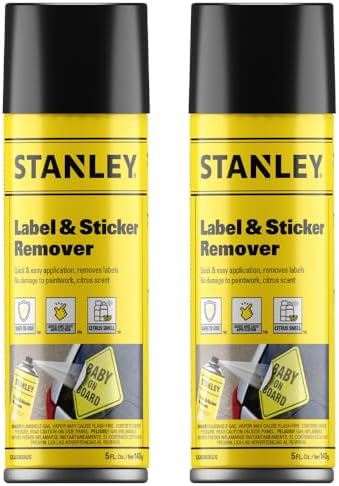 STANLEY Label & Sticker Remover - Automotive-Grade Adhesive Cleaner - Safely Removes Adhesive Residue on Auto Surfaces - 5 oz - 2 Pack