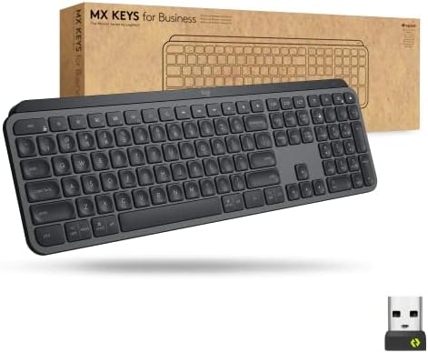 Logitech MX Keys Wireless Illuminated Keyboard, Quiet Perfect-Stroke Keys, Logi Bolt Technology, Bluetooth, Rechargeable, Globally Certified, Windows/Mac/Chrome/Linux - Graphite (Renewed)