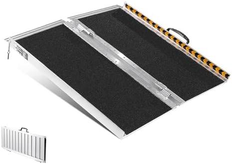 VEVOR Portable Wheelchair Ramp 2FT, Non-Slip Aluminum Folding Handicap Ramp, Door Threshold Ramps for Wheelchair for Home,Wheel Chair Ramp Steps, Cars, Scooter, Cart, Curbs, Stairs