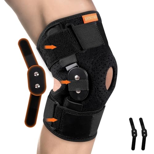 Hinged Knee Brace, Adjustable Knee Support Wrap for Men and Women, Pain Relief Swelling and Inflammation, Patellar Tendon Support Sleeve for Helping Relieve Strains, Sprains, ACL and MCL Injuries (X-Large)