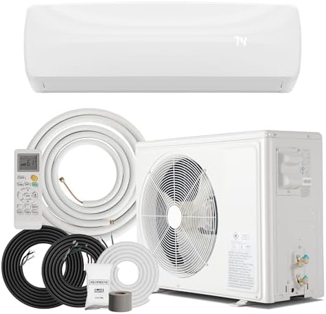 Manastin 18000BTU Mini Split Air Conditioner & Heater with Inverter, 19 SEER2 𝟐𝟑𝟎𝐕 Energy Saving AC Unit Cools Rooms up to 1250 Sq. Ft, Complete Installation Kit, White