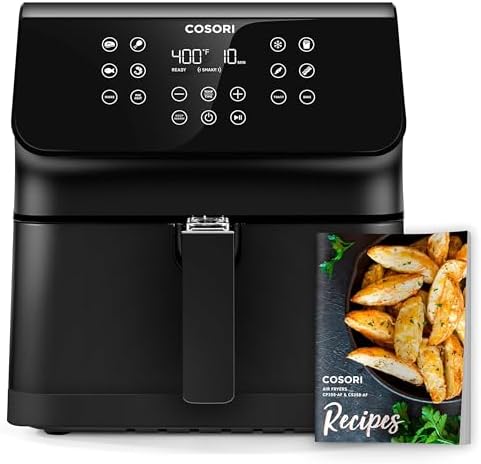 COSORI 12-in-1 Air Fryer 5.8QT, Toast, Bake, Nutrition Facts for 100+ In-App Recipes, AdaptIQ Tech Fast Cook, for Main & Side Dishes, Snacks, Leftovers, Detachable Square Basket, Dishwasher Safe