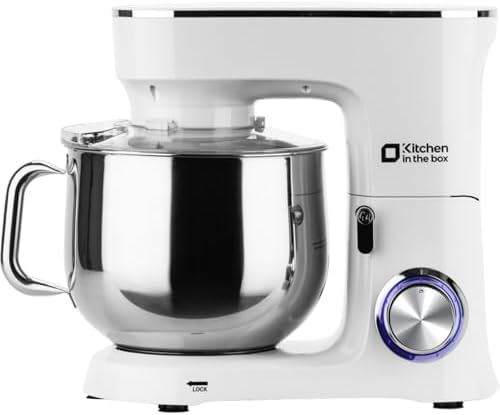 Kitchen in the Box Stand Mixer, 900W 8.5 QT Kitchen Electric Mixer, 10-Speed Large Capacity Tilt-head Food Mixer with Dough Hook, Wire Whip, Flat Beater & Splash Guard (White)