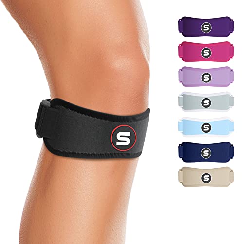 Sleeve Stars Patellar Tendon Support Strap Osgood Schlatter Knee Brace for Youth, Women & Men, Swedish Brand Patella Knee Strap for Arthritis & Pain, Patella Band w/ 3 Lengths (Black)