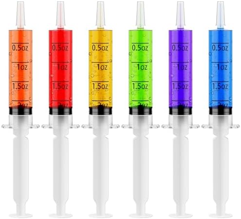 60 PACK 2 oz Party Jelly Syringes Shot, BPA Free, Washable, Durable Big Springe for Jelly Shot for Halloween, Thanksgiving Day, Christmas Bachelorette Parties