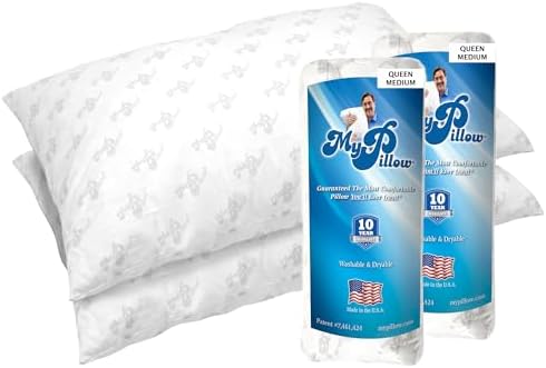 MyPillow Bedding Bed Pillows for Sleeping Queen Size, Set of 2, Pillow for Back, Stomach or Side Sleepers - My Pillow Classic Pillow [Queen, Medium]