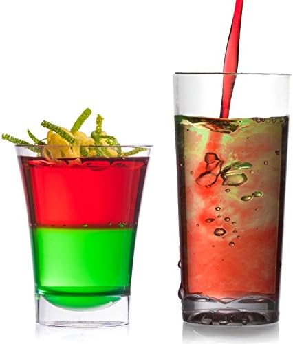 Zappy 52 Disposable Plastic Straight Wall Shooter Glasses 1.75 Oz Clear Tumblers - Tasting Sample Dessert Shooters Wine Beer Champagne Jello Cup Shot Glass Cups