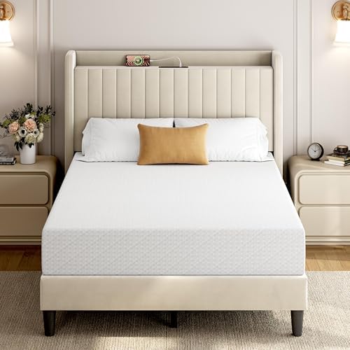 Yaheetech 10 Inch Full Size Mattress 3 Foam Layer Cooling Gel Memory Foam Mattresses, Green Tea for Fresher Sleep, Medium Firm, CertiPUR-US Certified, No Fiberglass, Full Mattress in a Box