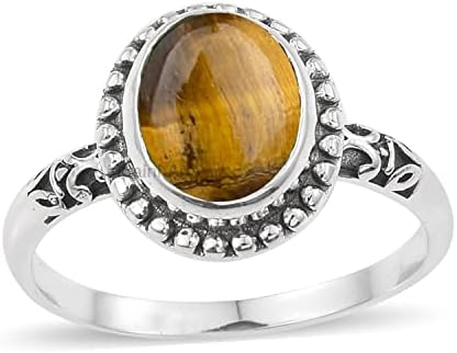 925 Sterling Silver Ring for Womens, Oval Gemstone Unique Handcrafted Ring