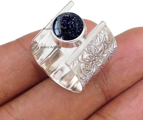 Timeless Elegance: 7MM Round Gemstone Pure 925 Sterling Silver Gift Floral Engraved Ring for Every Occasion