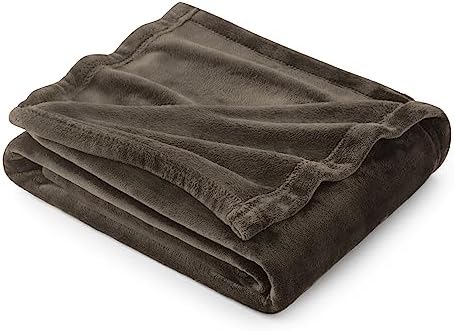Bedsure Fleece Blanket Twin Size Brown - 300GSM Lightweight Plush Fuzzy Cozy Soft Warm Blanket for Bed, Sofa, Couch, Travel, Camping, 60x80 inches