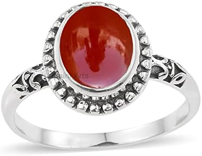 925 Sterling Silver Ring for Womens, Oval Gemstone Unique Handcrafted Ring