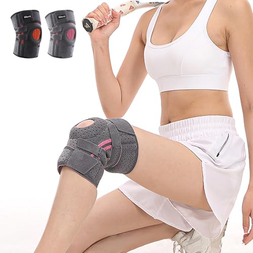 Knee Brace for Women - Adjustable Support for Arthritis, ACL Meniscus Tear & Knee Pain Relief or Injury Recovery - Plus Dual Side Stabilizers (Woman Grey, Size(15.2in-21in))