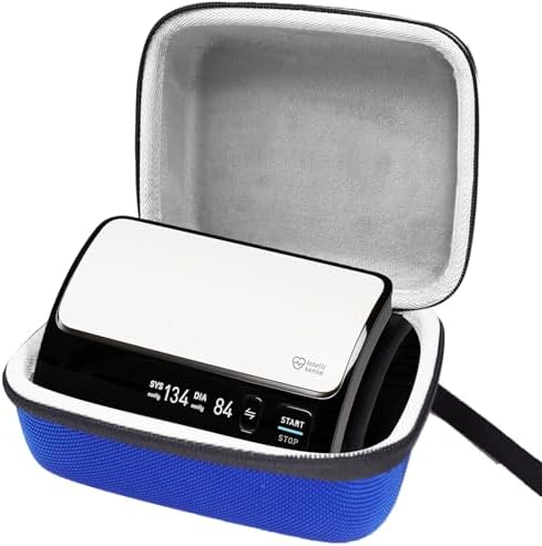 Hard Carrying Case for Omron Evolv Bluetooth Wireless Upper Arm Blood Pressure Monitor, Travel Storage Case for BP7000 HEM-7600T-BK BP Monitor, Protect Case Only (Blue)