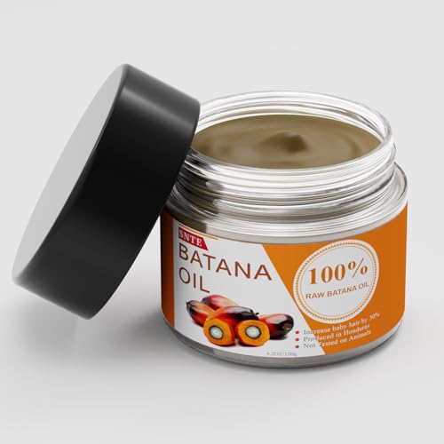 Batana Oil for Hair Growth, Increases Baby Hair by 30%, Batana Oil Organic, Batana Hair Oil From Honduras, Not Tested on Animals, Prevents Hair Loss, For Hair, Eyelashes & Eyebrows - 4.2 oz