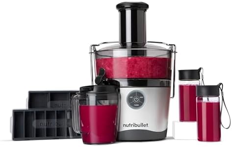 NutriBullet Juicer Pro Centrifugal Juicer Machine for Fruit, Vegetables, and Food Prep, 27 Ounces/1.5 Liters, 1000 Watts, Silver, NBJ50200
