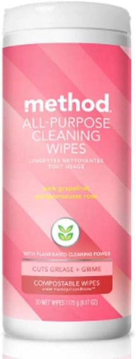Method Pink Grapefruit Scent 6.17 oz. Wipes All Purpose Cleaner