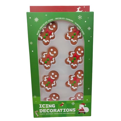 Edible Candy Gingerbread Man Christmas Sprinkles for Cake Decorating Party Cookie DIY Cake Cupcake Topper Icing Frosting Decoration Christmas Supplies