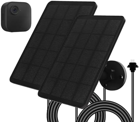 Solar Panel for Blink Camera Outdoor, Solar Panel 4W Compatible with Blink Outdoor 4 (4th Gen) Camera, Solar Charger for Camera with 13.12Ft Outdoor Power Cable, 360° Adjustable Mount, 2 Pack