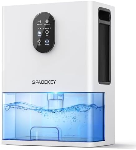 Dehumidifier, 106 OZ Water Tank (1000 sq.ft) Dehumidifiers for Home, Quiet Dehumidifier for Bathroom Bedroom Basement RV with Timer Setting, Auto Shut Off, 7 Colors LED Light, Sleep Modes, White