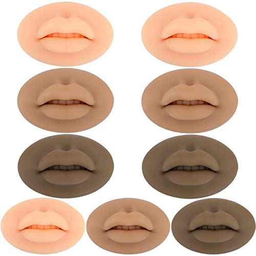 Tattoo Fake Lips 9Pcs Tattoo Practice Lips 5D Silicone Lips for Makeup Practice Realistic Tattoo Practice Skins Training Microblading Practice Skin Tattoo Fake Skin for Permanent Makeup