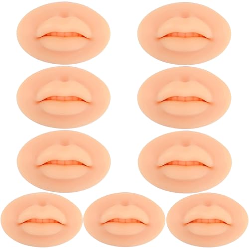 Tattoo Fake Lips 9Pcs Tattoos Practice Lips 5D Silicone Lip for Makeup Practices Realistic Tattooss Practicess Skins Training Microblading Practics Skins Tattoos Fake Skinss for Permanent Makeup